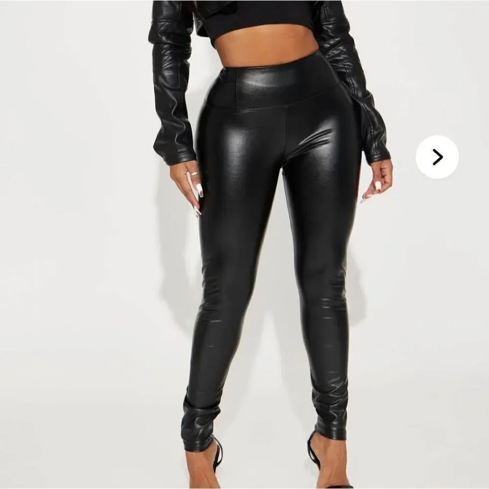 NWT Fashion Nova Faux Leather Tummy Tuck Leggings